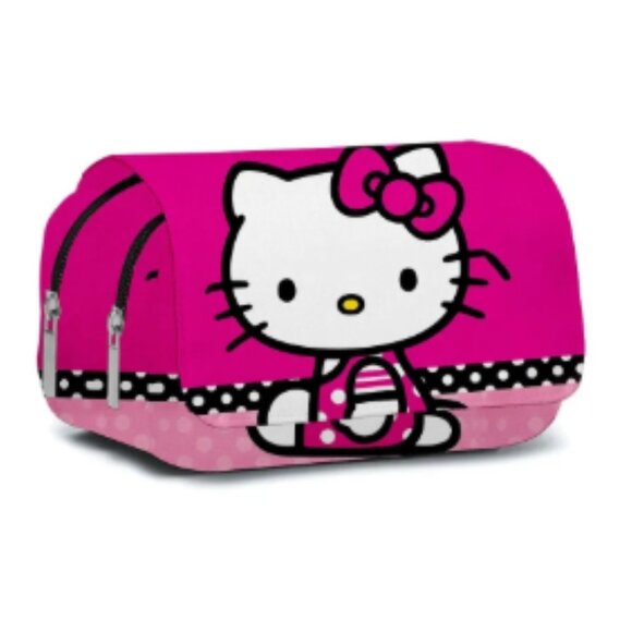 Hello Kitty Multicolor Zipper Pencil Case & Cosmetic Bag Organizer - Picture 1 of 2
